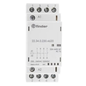 Contactor modular 2 ND + 2 NÎ 230VCA/CC 25 A AgSnO2-Finder